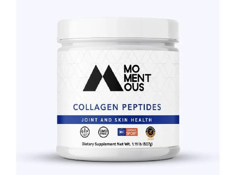 Container of Momentous collagen peptides powder