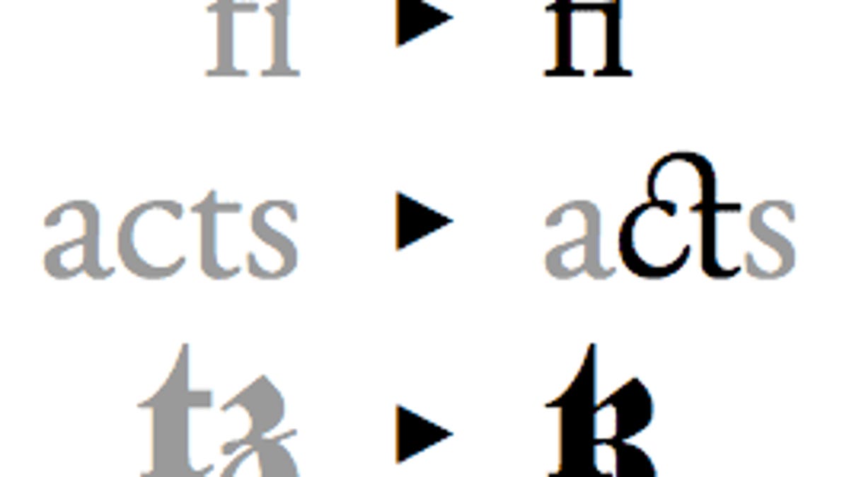 Ligatures can link letters together aid in reading or text styling.