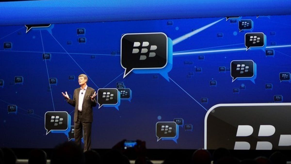 BlackBerry CEO Thorsten Heins announces BBM support for iOS and Android in May 2013