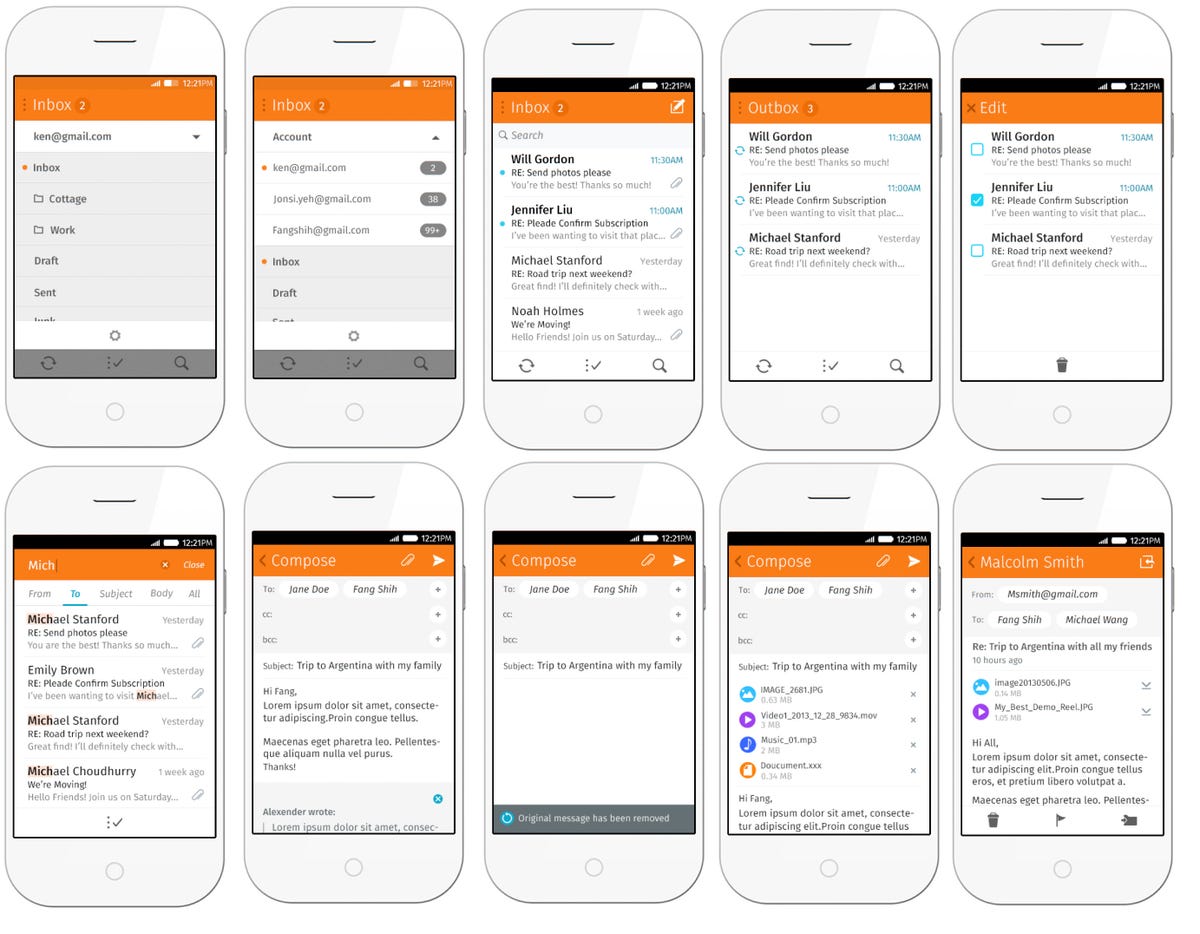 Firefox OS 2.0 email app