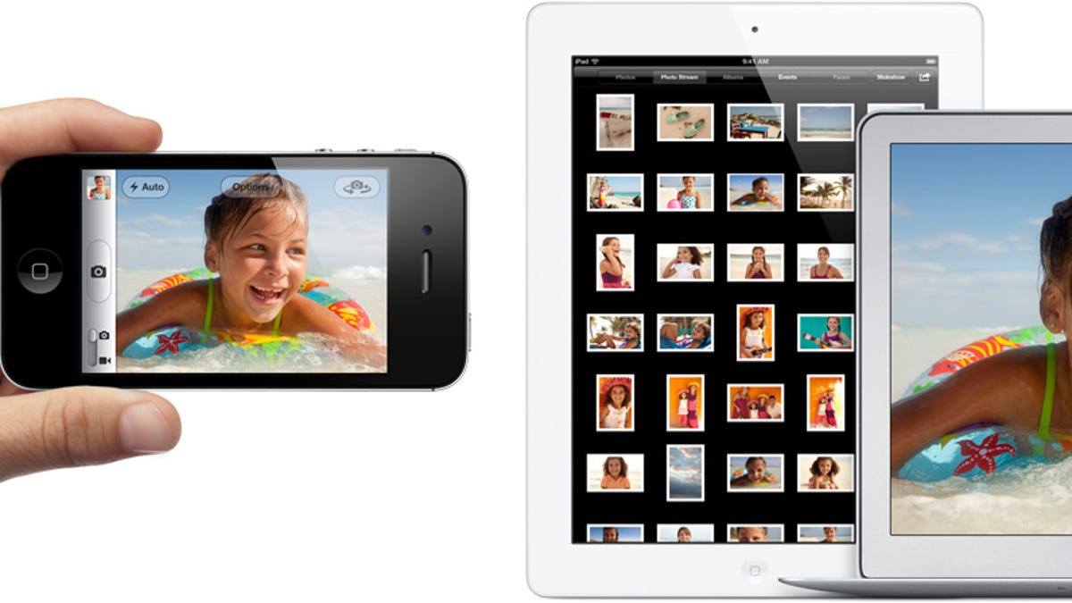 Apple's photo sync through iCloud using Photo Stream.