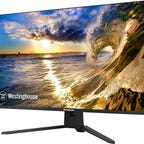 Westinghouse 32-inch 4K monitor at an angle