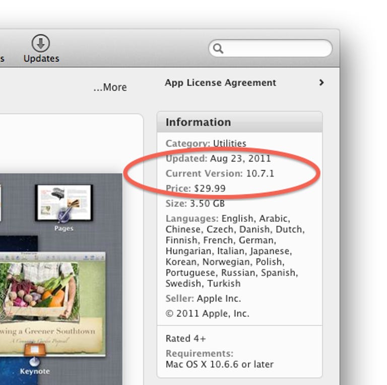 Lion version in Mac App Store