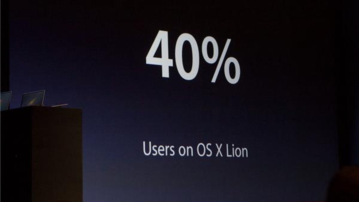 Mac OS X Lion's penetration rate has been solid over the last nine months.