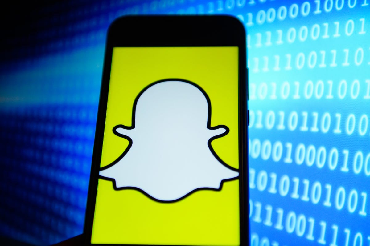 Snapchat logo is seen on an android mobile phone