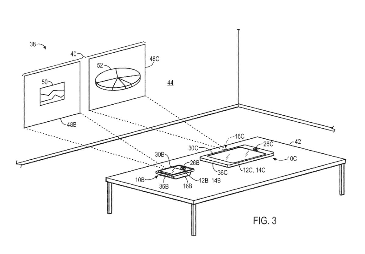 Apple's multidevice projector patent promises to blend screens from multiple devices, into one.