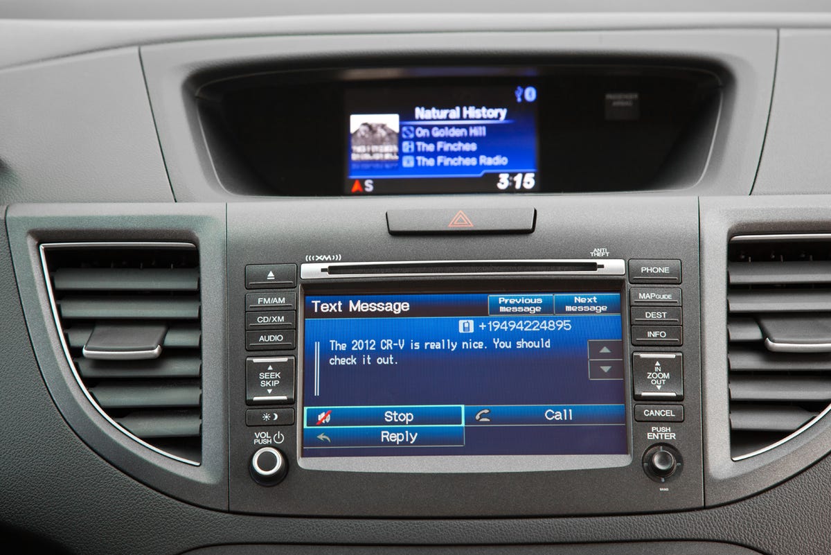 The 2012 Honda CR-V will read out-loud text-messages. The driver can respond with preset responses.