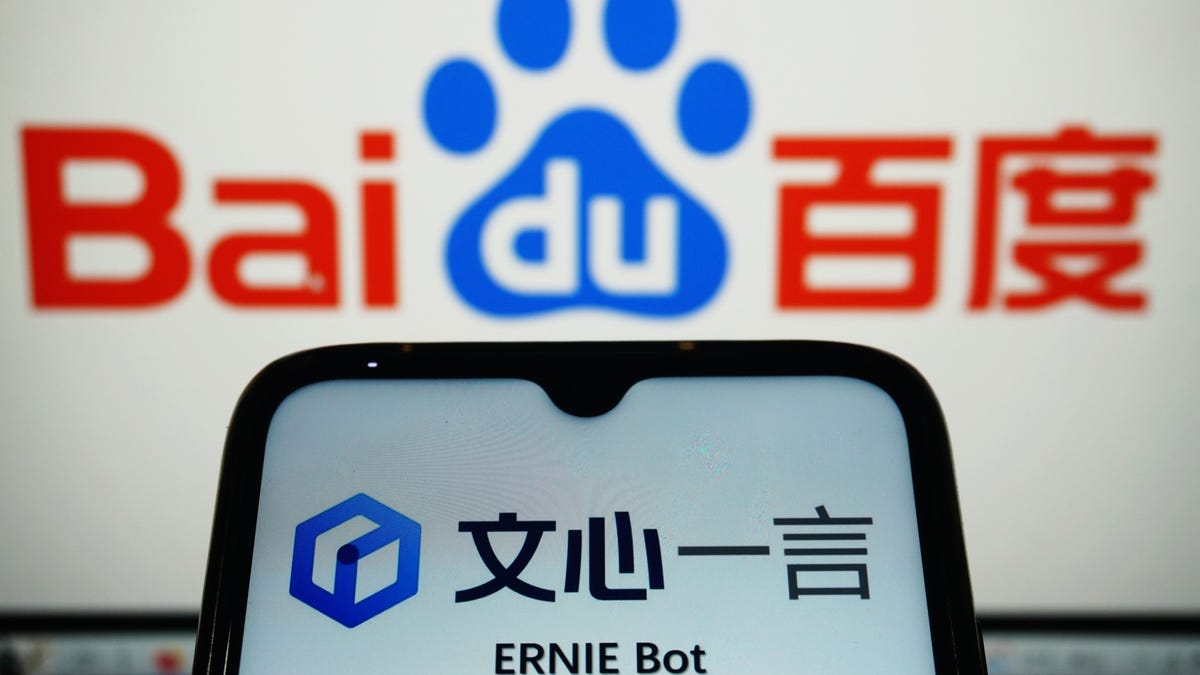 Screenshots of both the Baidu and the Ernie Bot logos.