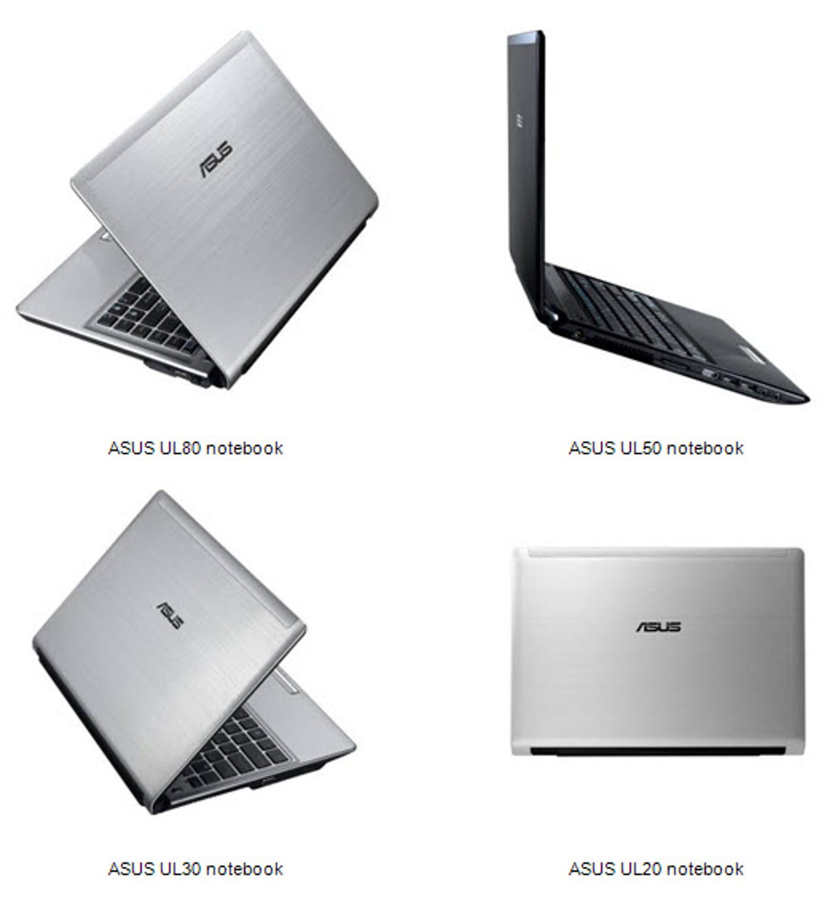 Asustek's new line of thin, light laptops