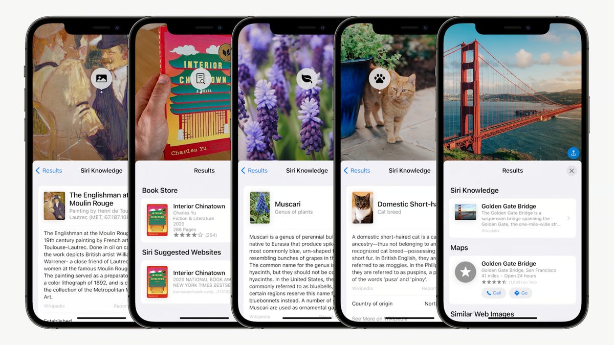 iPhones demonstrating new features in iOS 15