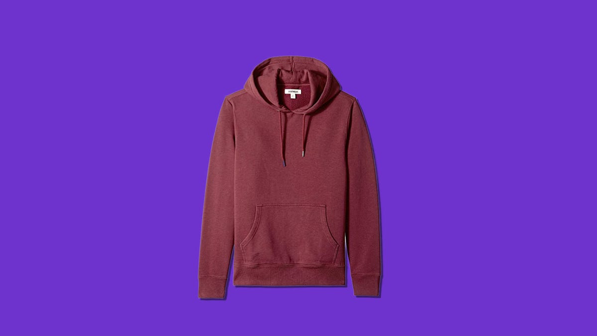 Red hoodie on a purple background