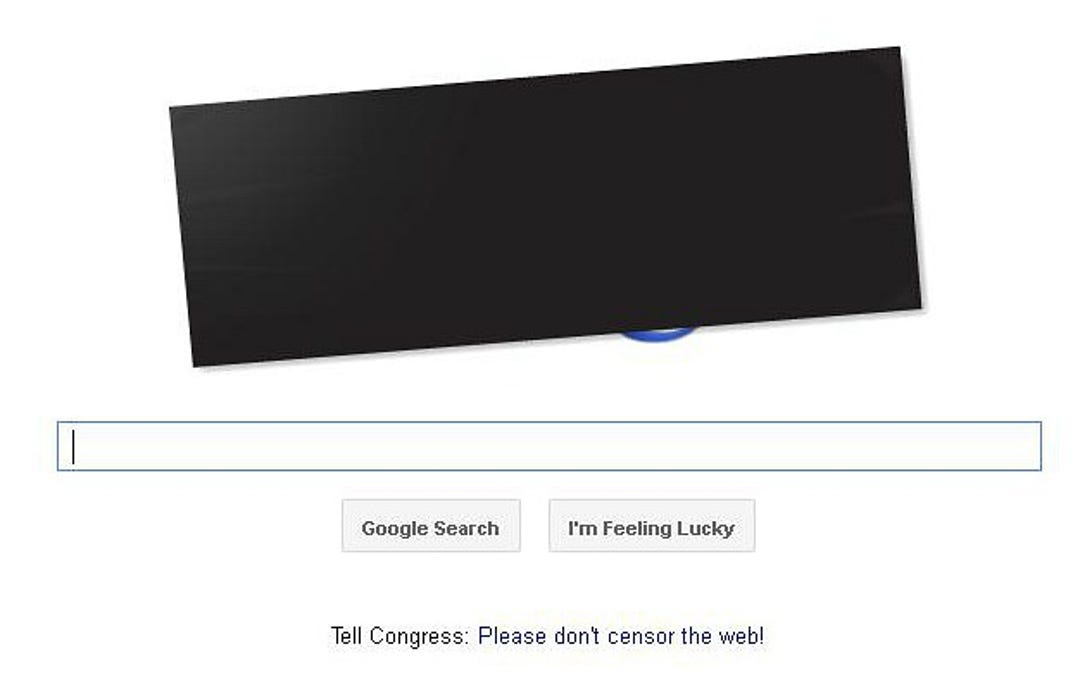 Google, blacked out