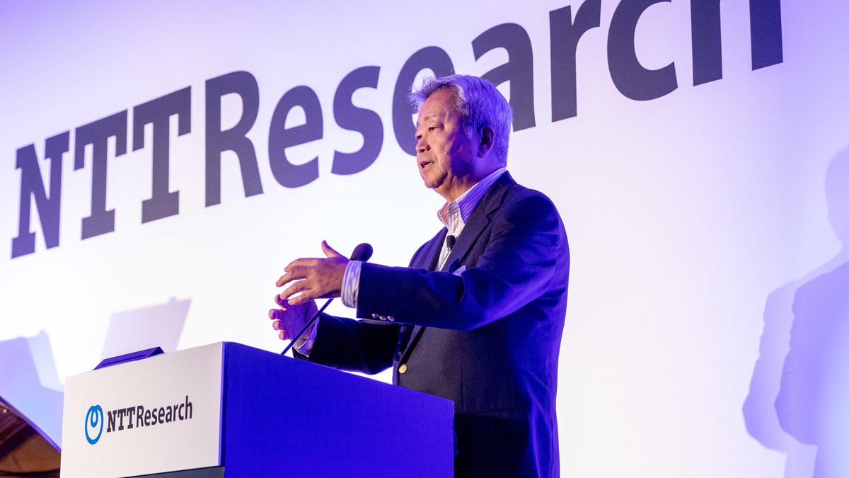 NTT CEO Jun Sawada speaks at the launch of NTT Research in Silicon Valley.