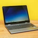 Samsung Chromebook Plus V2 on a desk