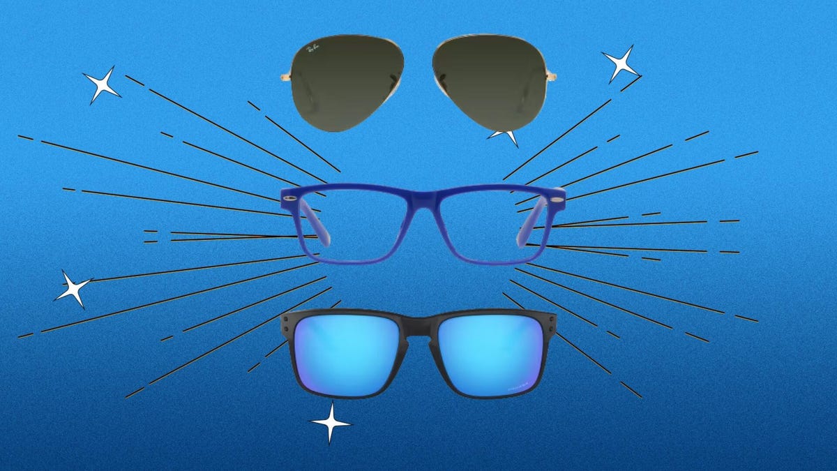 Glasses on a blue background