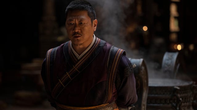 Benedict Wong broods among shadows in Marvel's Doctor Strange in the Multiverse of Madness.