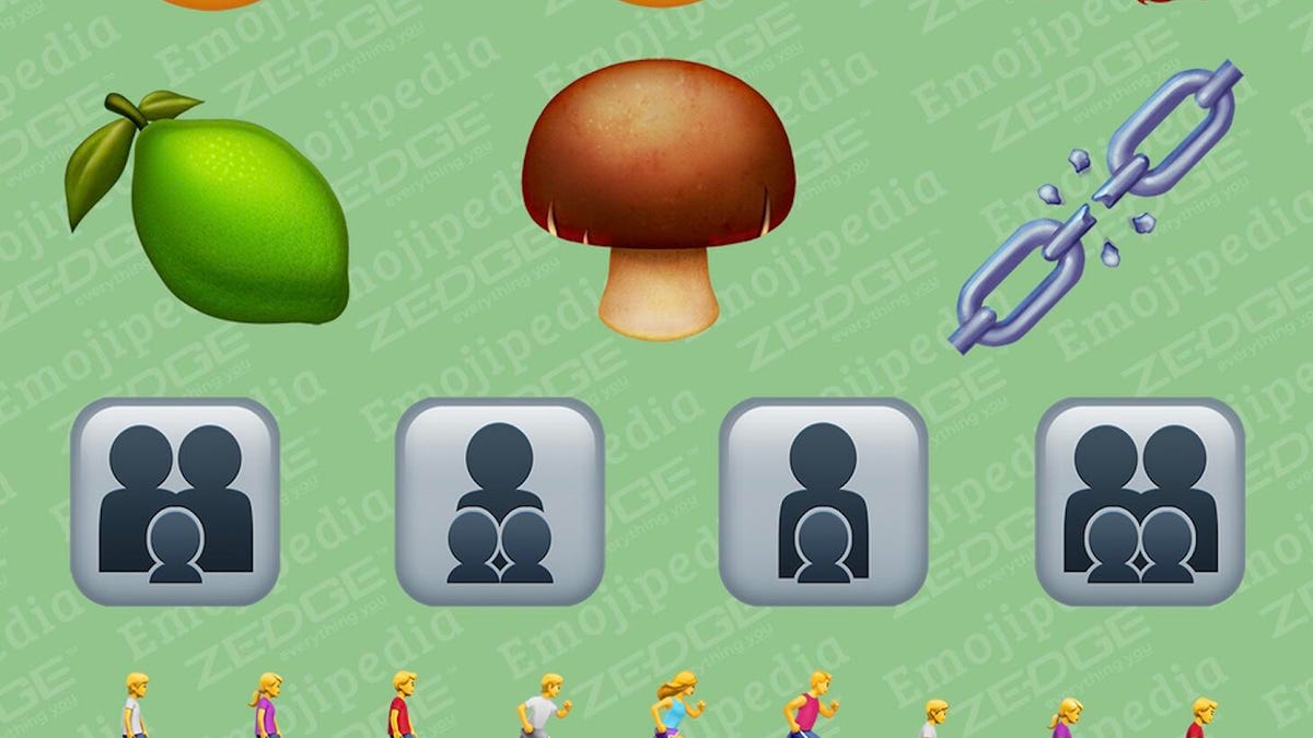 new emojis on green background