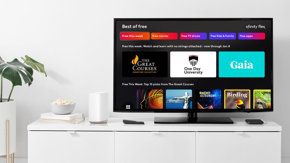 A TV with Xfinity's Free This Week program