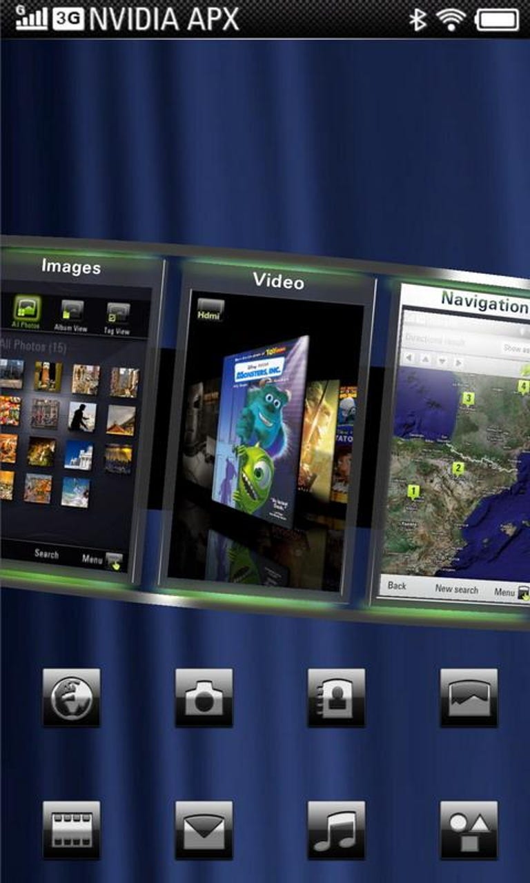 Nvidia APX 2500-based Windows Mobile device has flick-and-roll interface