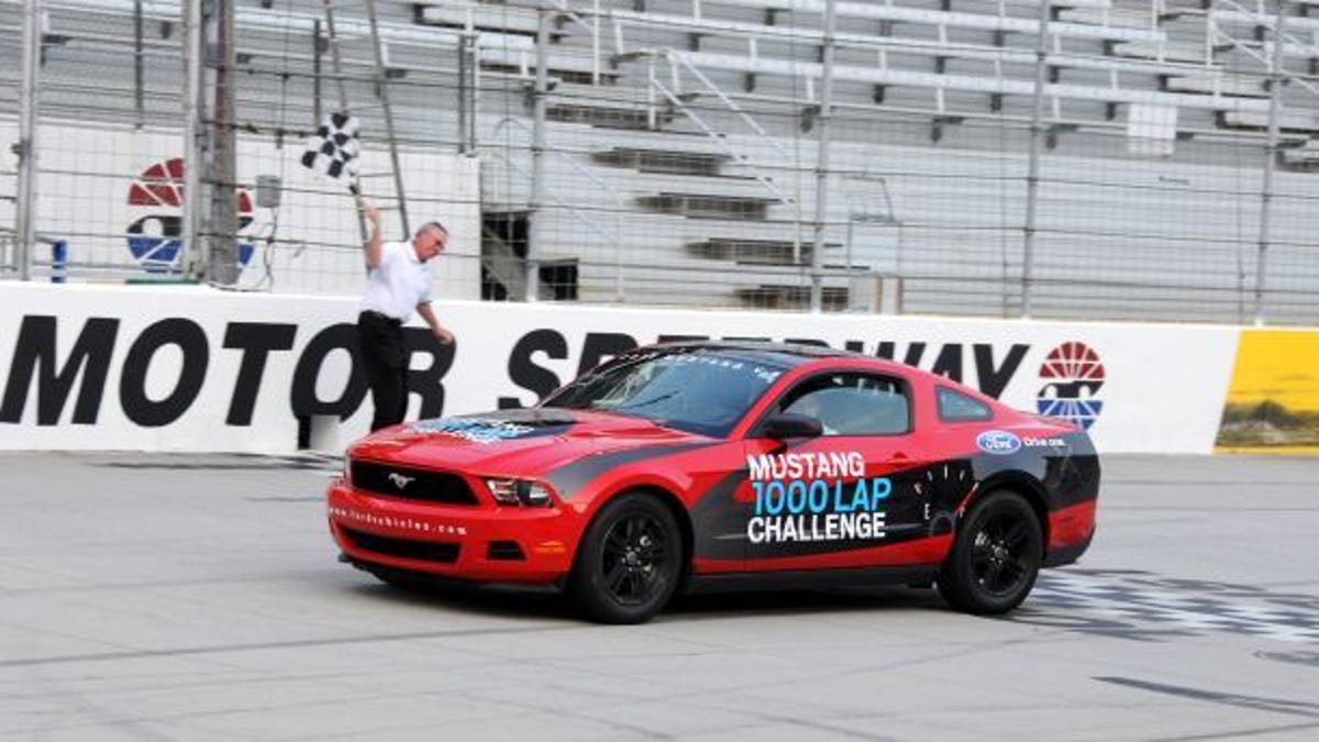 The Ford Mustang V-6 is setting records at the Bristol Motor Speedway. However, these records are measured in MPG, not MPH.