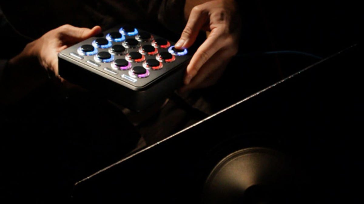 Photo of MIDI Fighter 3D DJ controller.