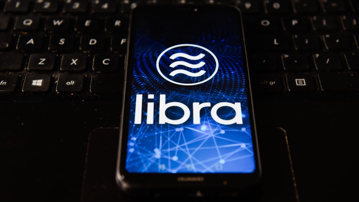 In this photo illustration a facebook crypto currency Libra