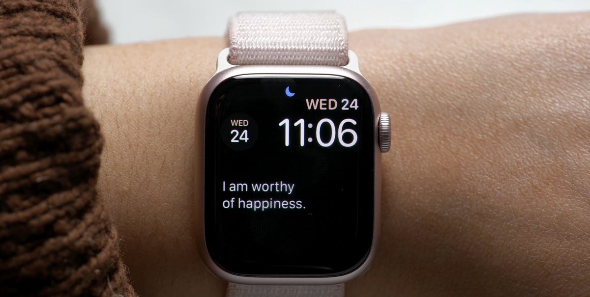 The Apple Watch with the I Am app onscreen