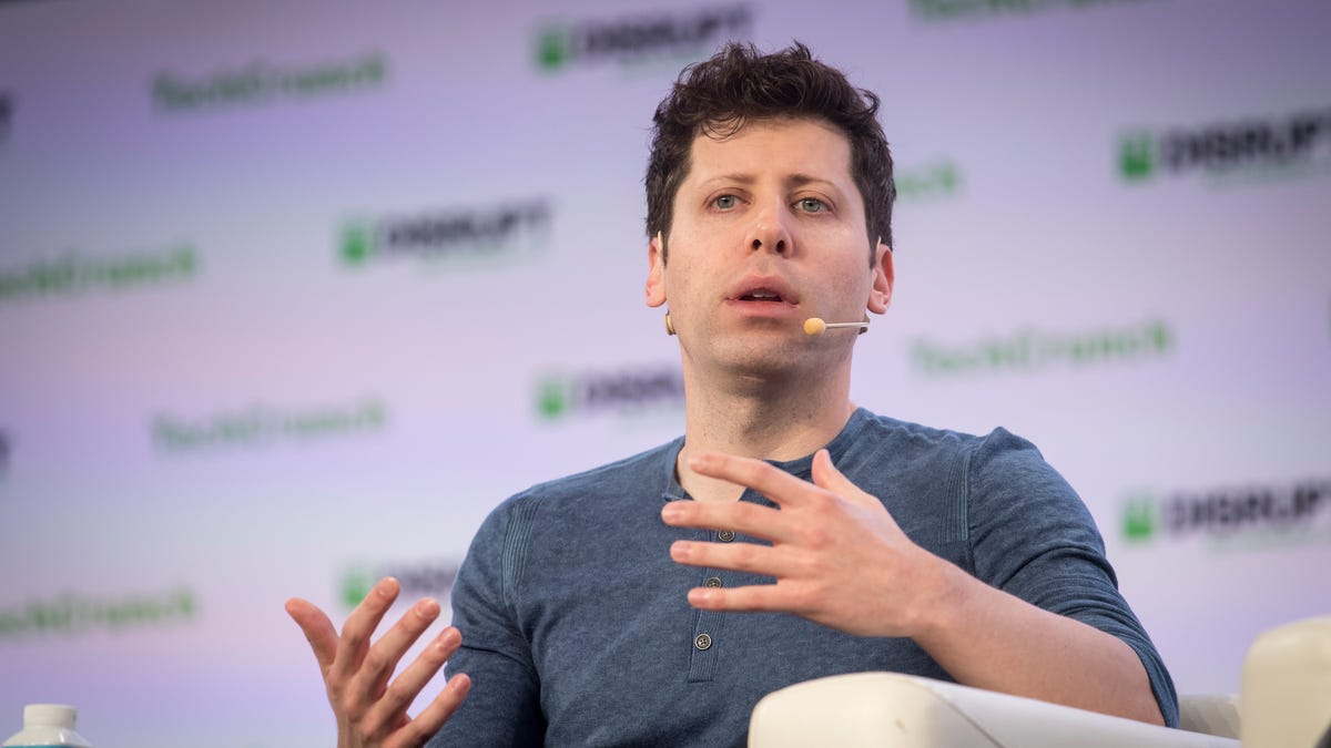 OpenAI CEO and co-founder Sam Altman speaking during an event in 2019
