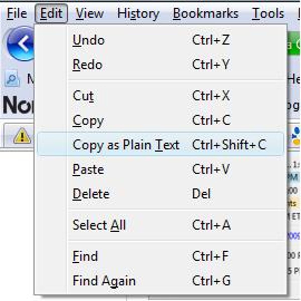 Copy Plain Text Firefox add-on
