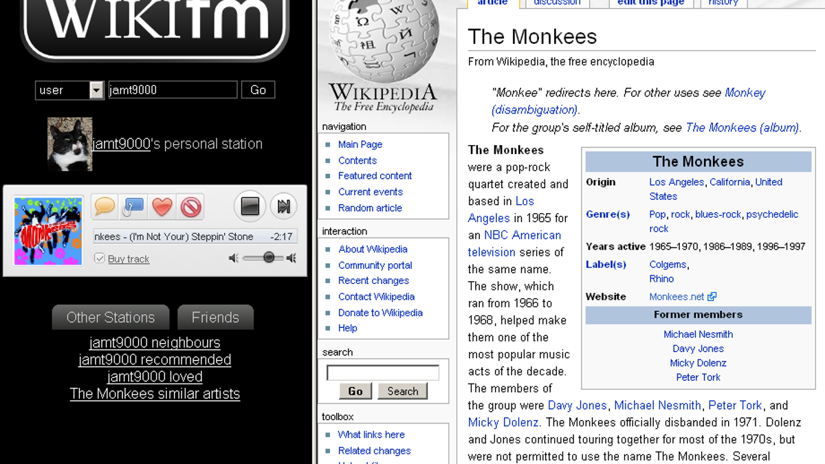 Photo of WikiFM browser window.