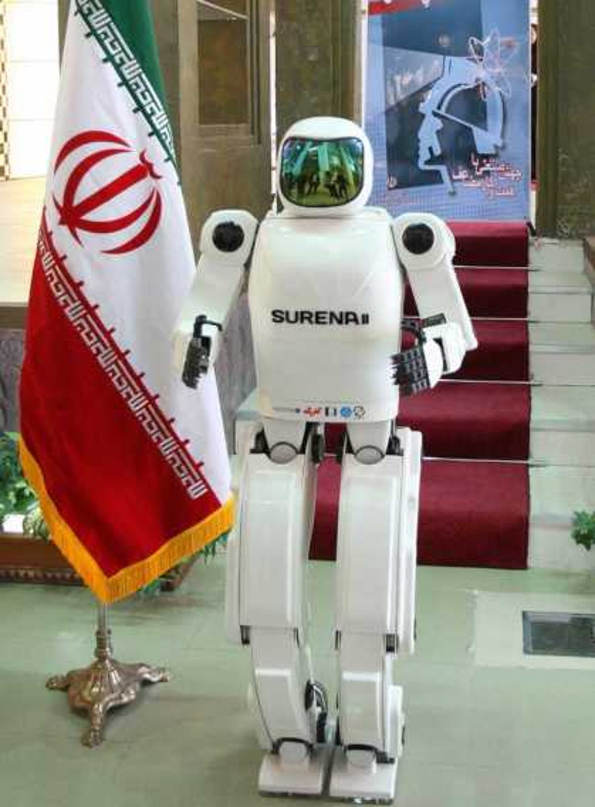 Iranian humanoid robot Surena II is seen in Tehran at a ceremony marking the national day of industry.