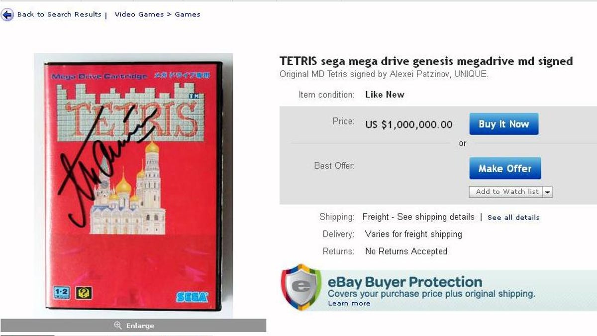 Tertris auction on eBay