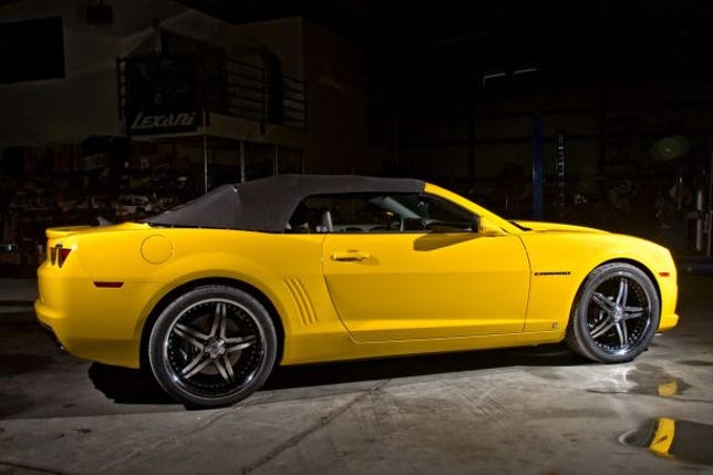 Custom Camaro convertible with the top up