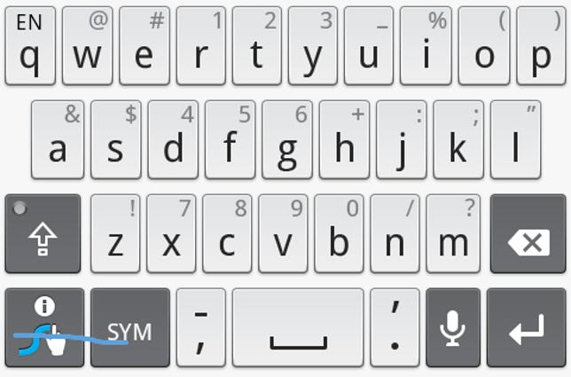 Swype to SYM for editing keyboard