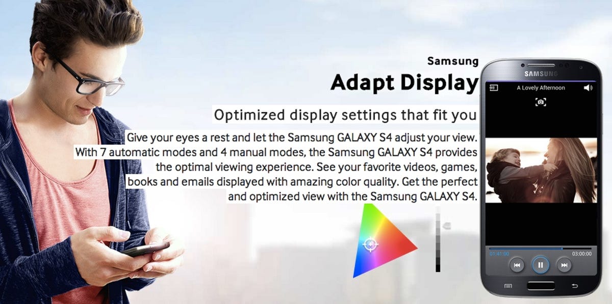 Samsung Galaxy S4 adapt display options