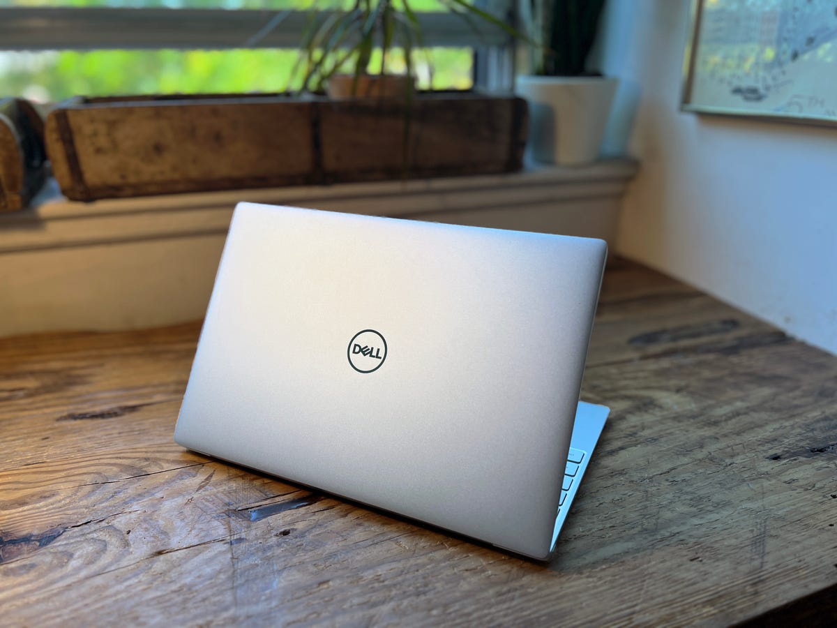 A Dell XPS 13 laptop on a tabletop