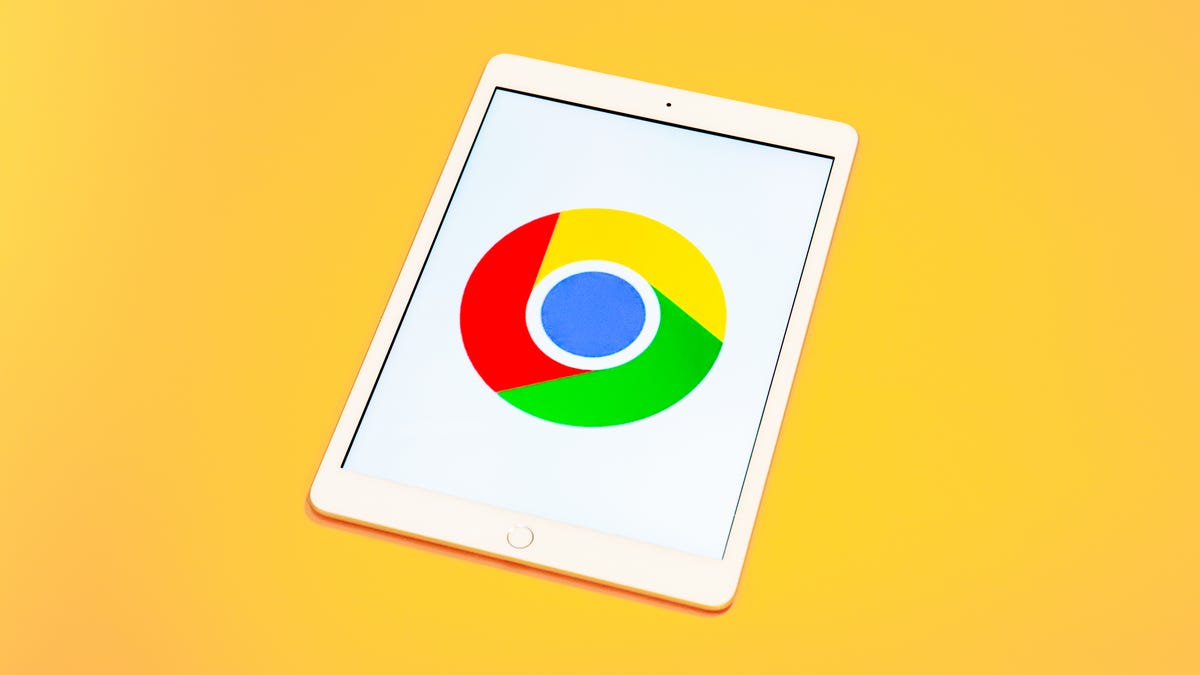 Google Chrome logo on a tablet