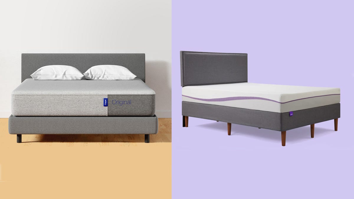 Computer generated images of two mattresses on different beds