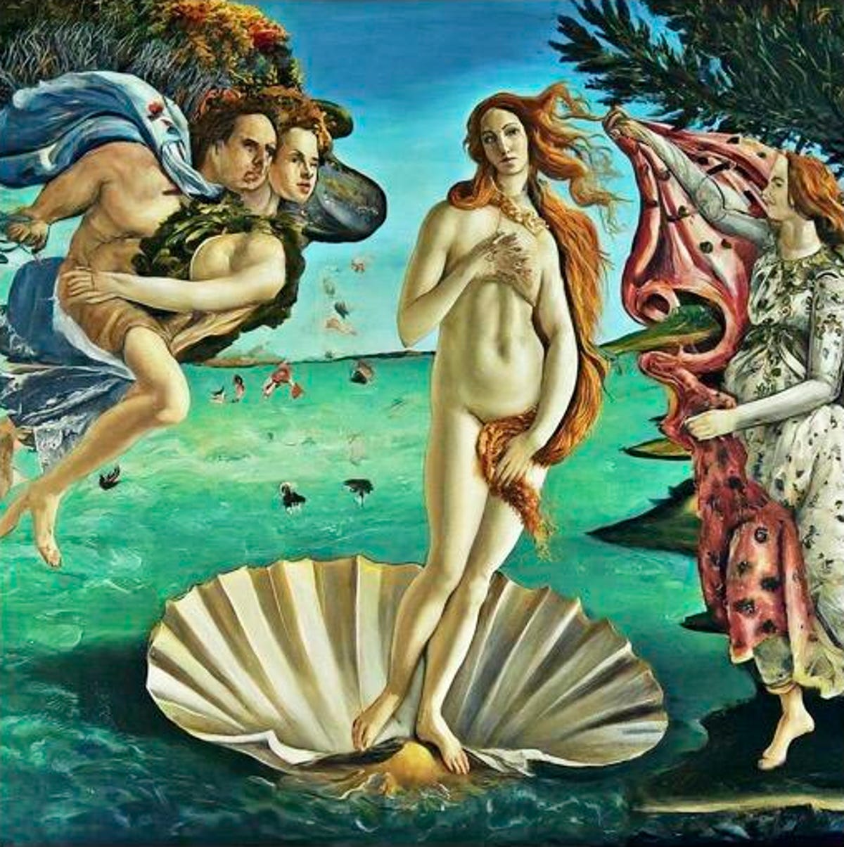 Bard-generated rendering of Botticelli's Birth of Venus