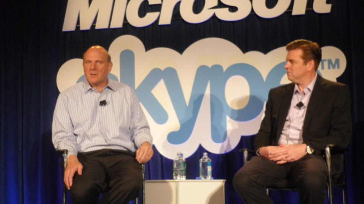 Microsoft's Steve Ballmer and Skype's Tony Bates.
