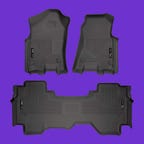 Husky Liners WeatherBeater Floor Liners on a purple background
