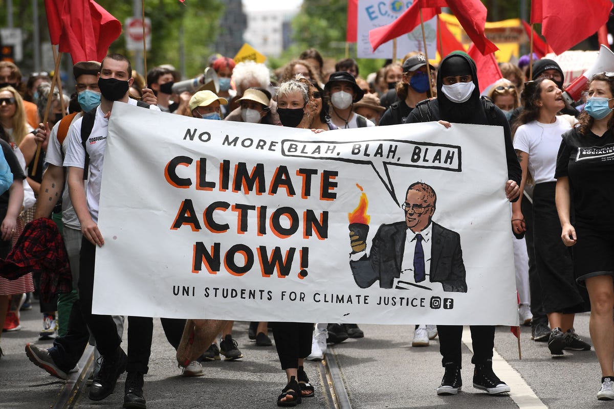 A climate protest, in Melbourne, in November while the COP26 conference was taking place.