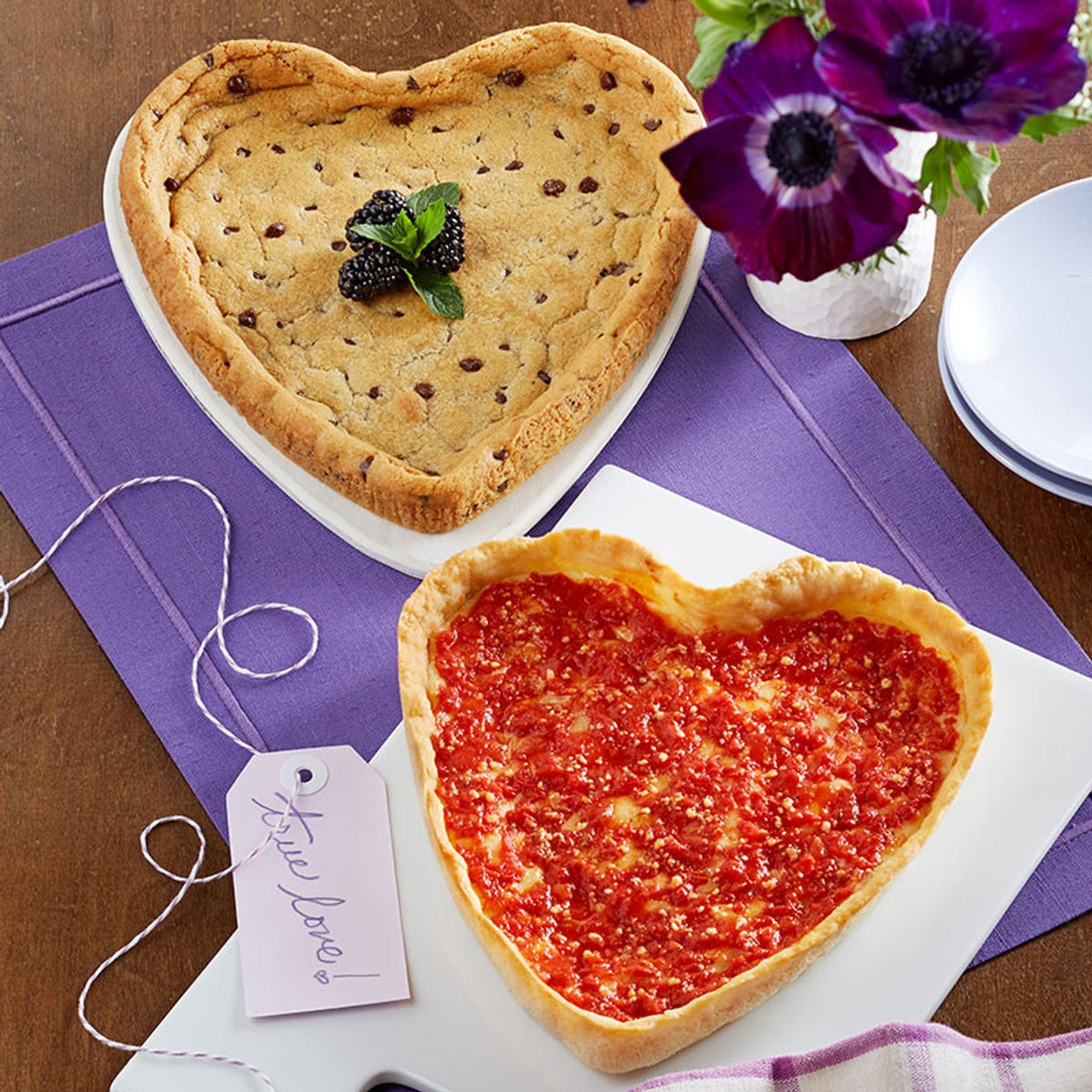 a lou malnati's heart-shaped pizza