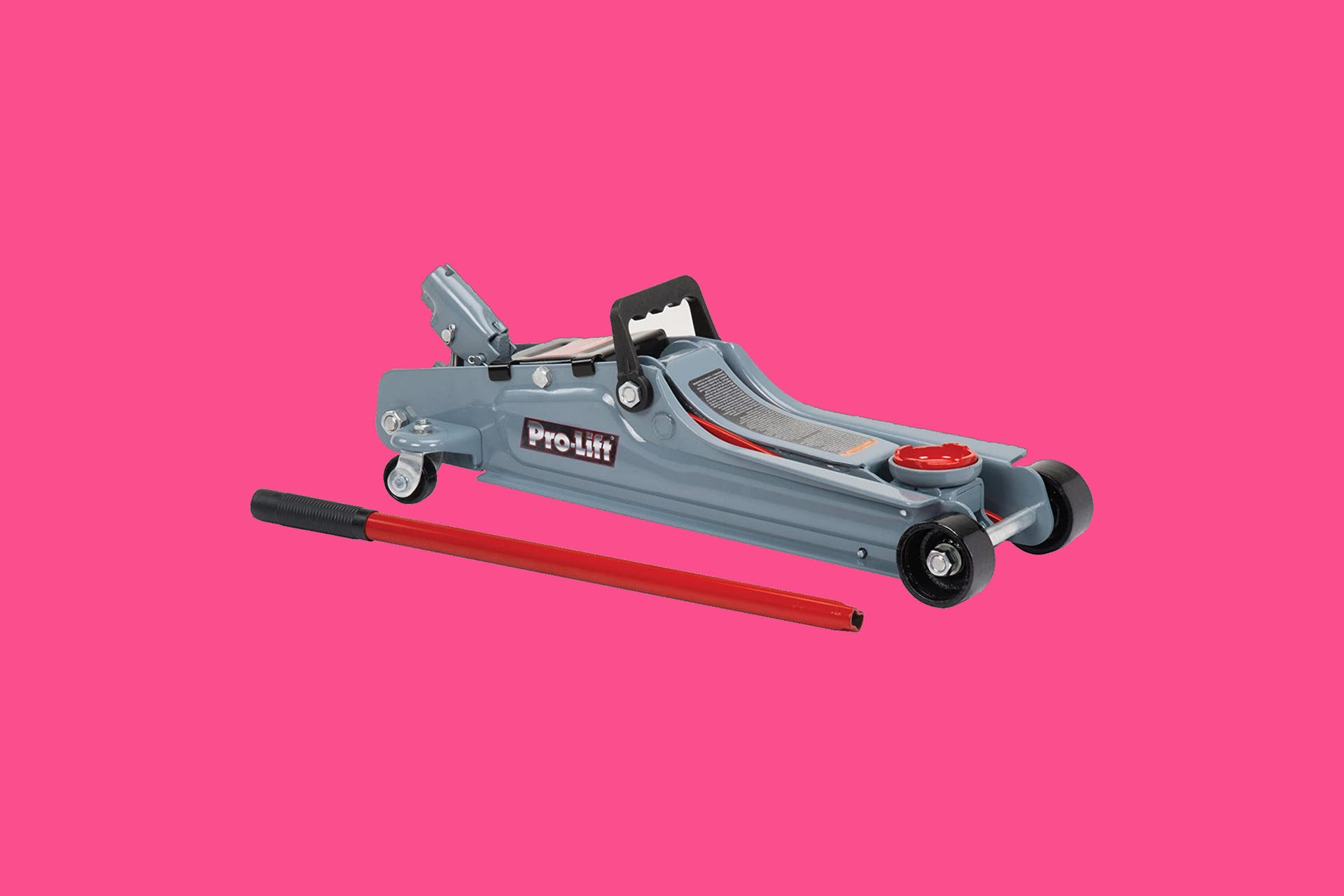 Pro-Lift low-profile floor jack F-767 shown on a pink background