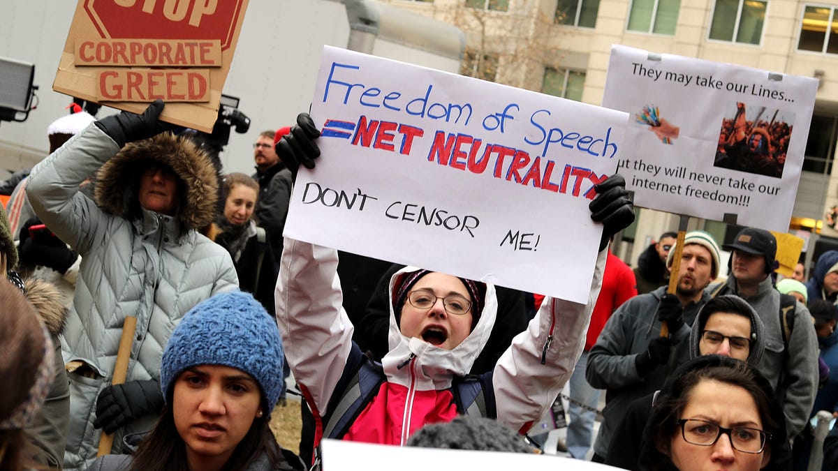 Protestors Rally At FCC Against Repeal Of Net Neutrality Rules