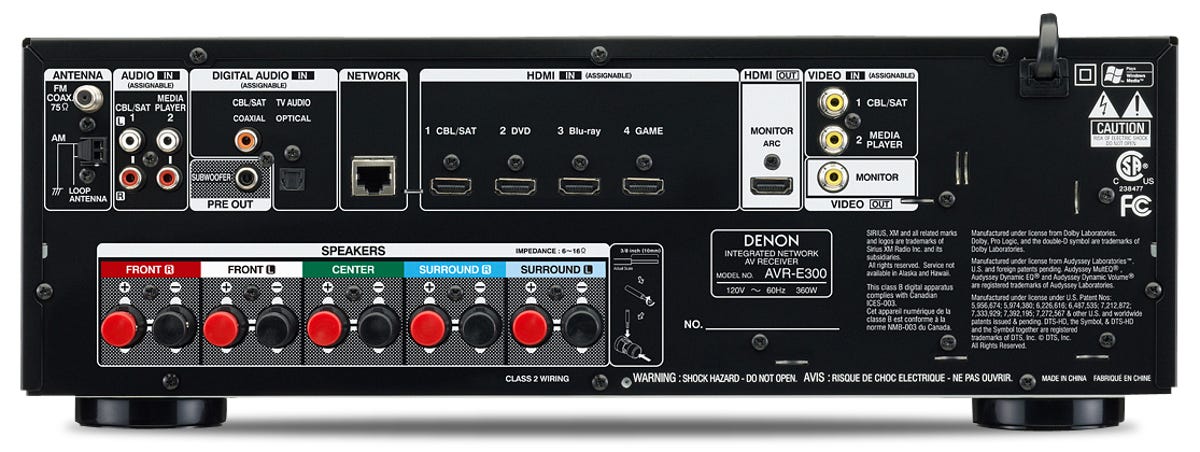Denon AVR-E300 back panel