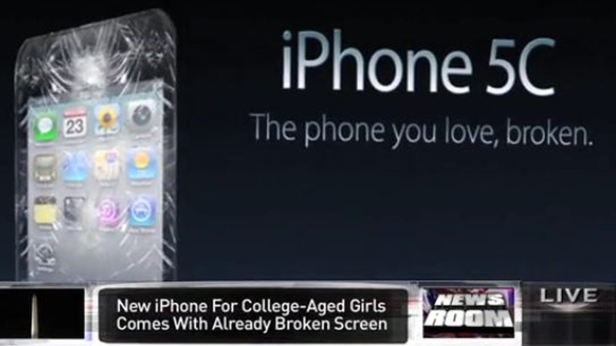 The iPhone 5C: "The phone you love, broken."