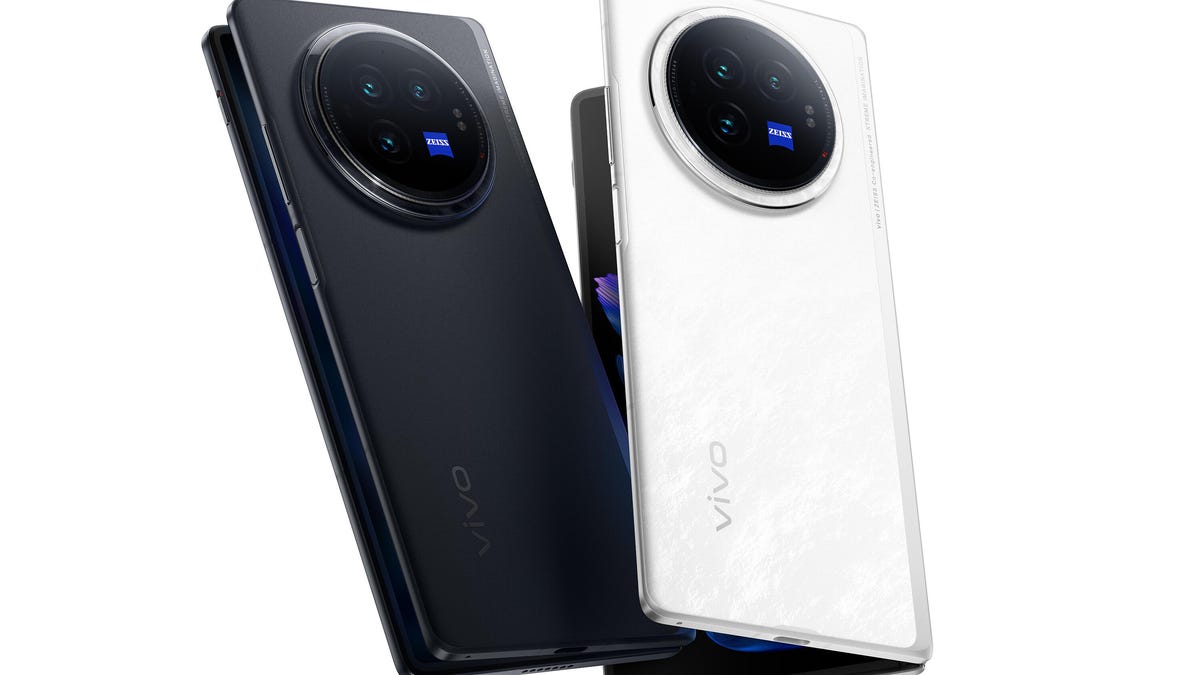 Vivo X Fold 3 foldable phone in black and white