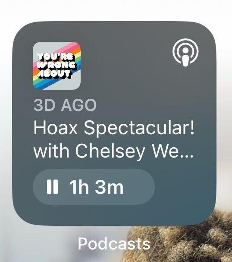 The Podcast widget turned gray when listening to You're Wrong About