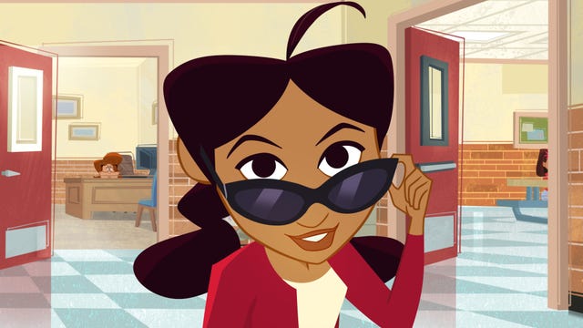 penny proud tips her sunglasses down in the proud family: louder and prouder